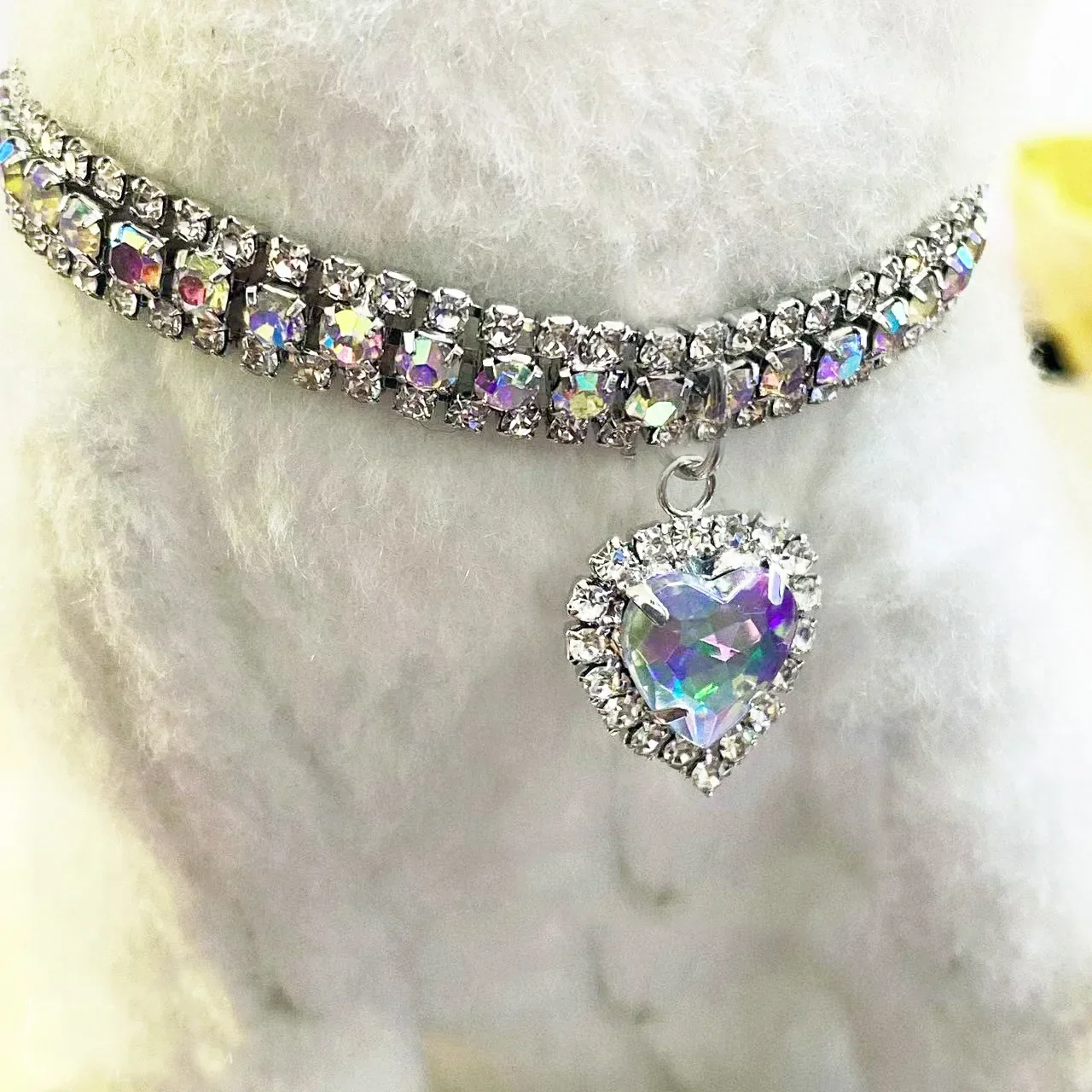 Pet Necklace Love Water Drop Water Diamond Cat Collar Dog Neck Jewelry Exquisite Cute Cat Gem Alloy Puppy Kitten Pet Supplies