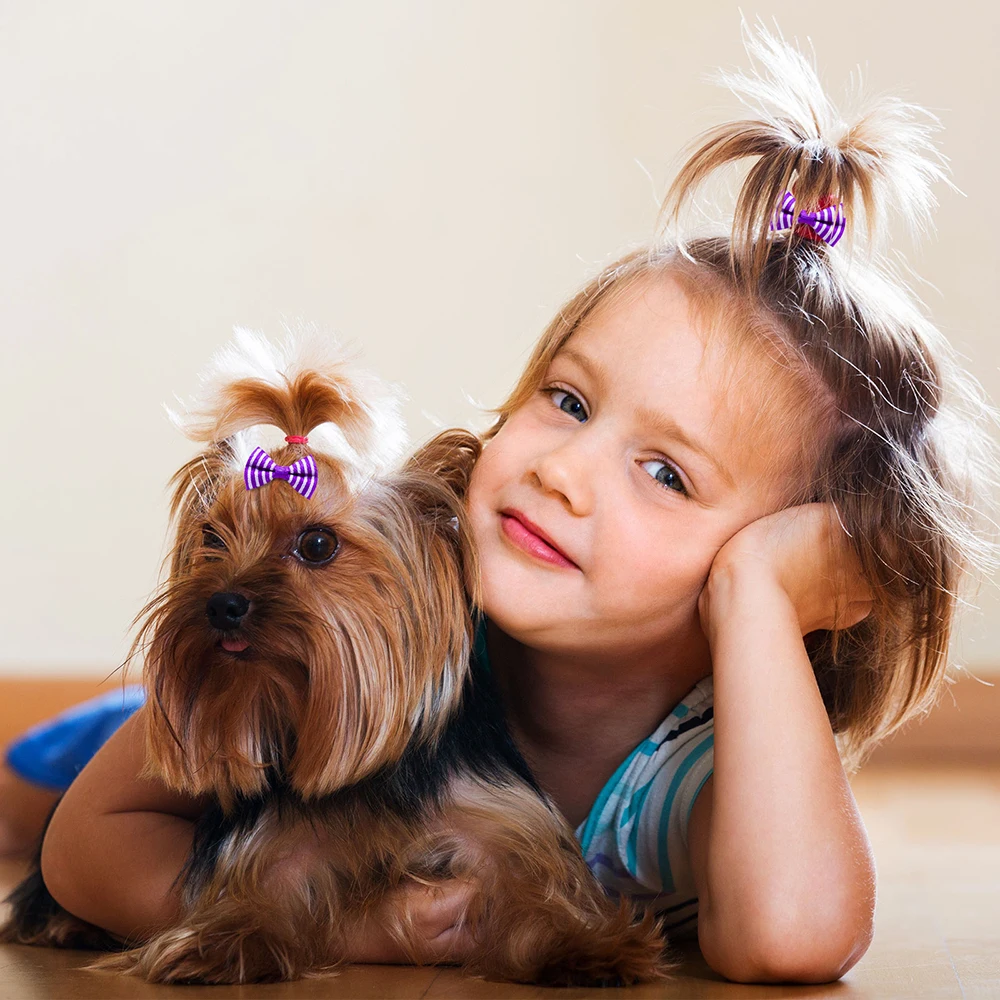 30PCS Small Dog Bows Pet Dog Hair Accessories Rubber Bands Small Dog Cat Hair Bows For Dogs Cats Grooming Products