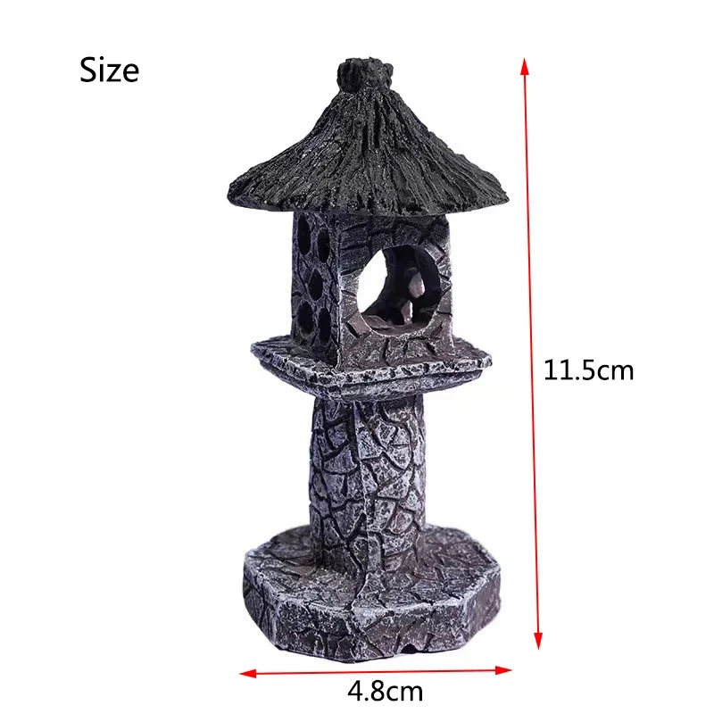 New Resin Artificial Fish Tank Ancient Castle Decoration Aquarium Rock Cave Building Decoration Aquatic Landscaping Ornament