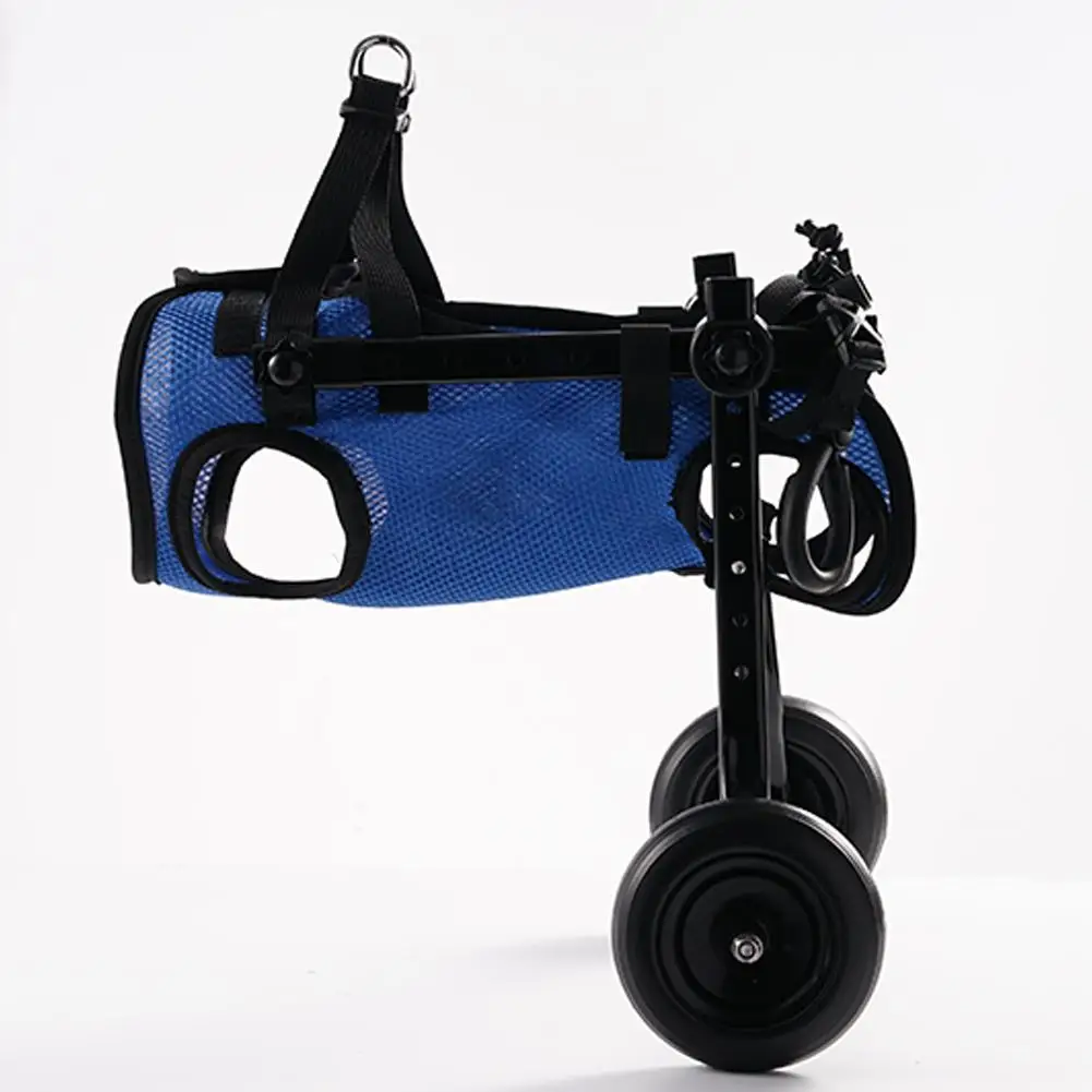 1Pcs Pet Wheelchair Cart Adjustable Pet Cat Dog Rehabilitation Walking Wheels Aids Mobility Assistance Light Pet Walk Tools