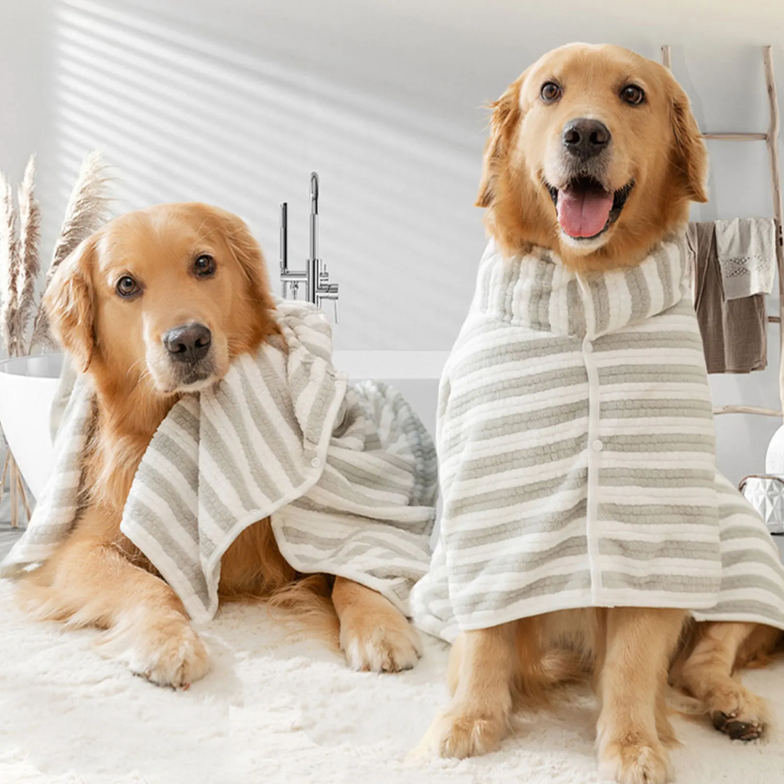Ultra-Absorbent Dog Bath Towel Super Absorbent Dog Bathrobe Robe For Large/Medium/Small Dog Towels Dogs Accessories Pet Supplies