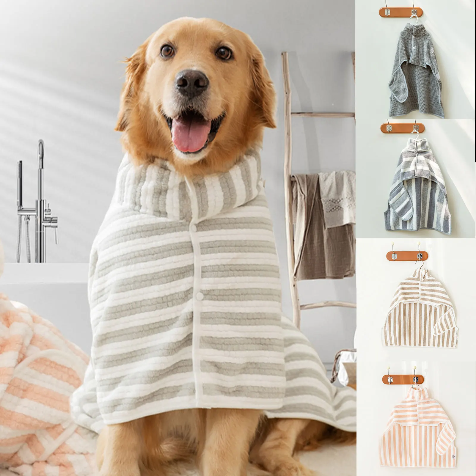 Ultra-Absorbent Dog Bath Towel Super Absorbent Dog Bathrobe Robe For Large/Medium/Small Dog Towels Dogs Accessories Pet Supplies