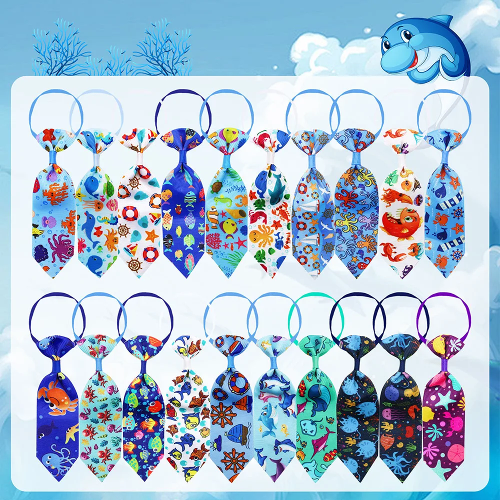 10PCS Beach Party Pet Necktie Bulk Adjustable Bow Tie For Small Dogs and Cats Puppy Bow Ties Pet Grooming Accessories