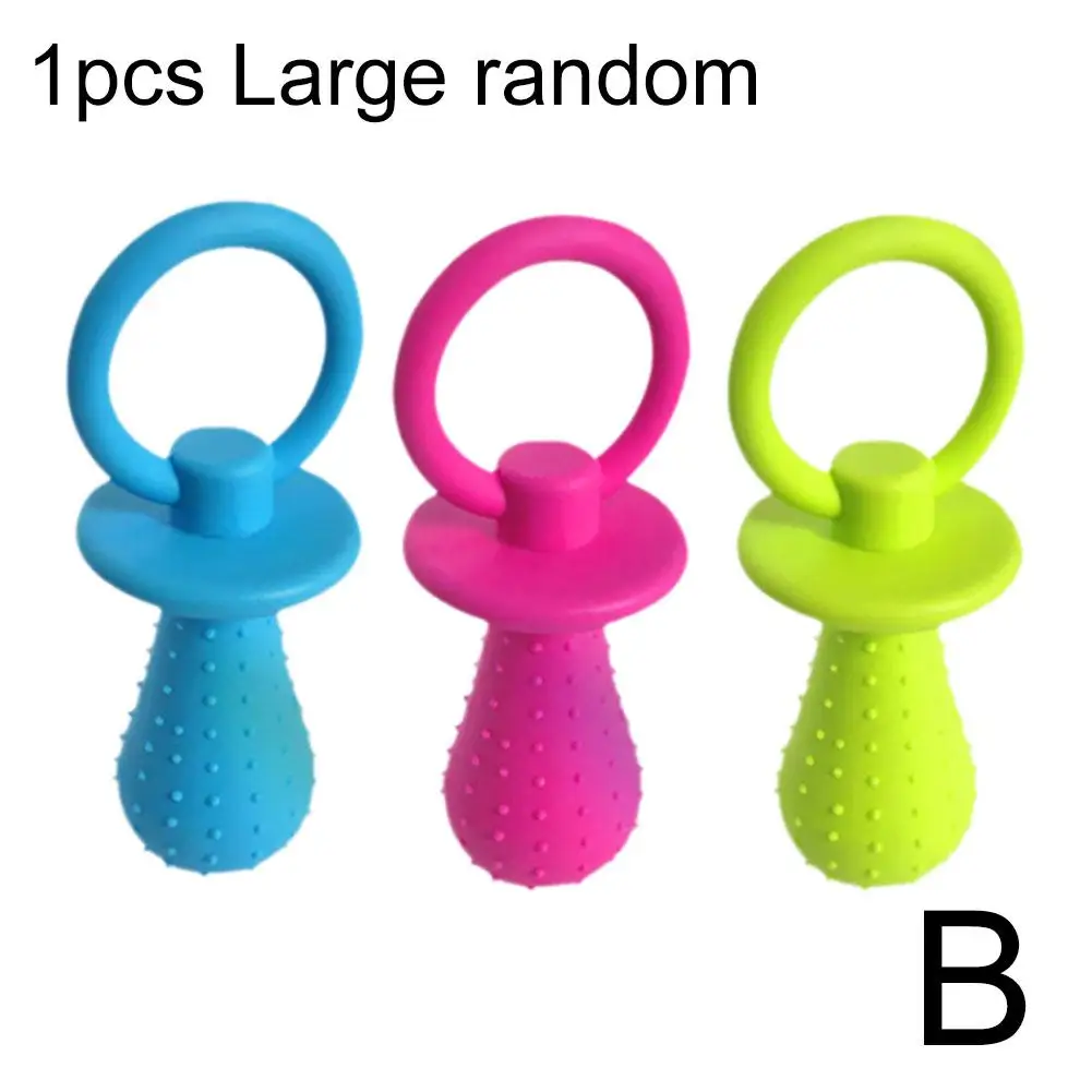 Rubber Dog Pacifier Toy With Bell For Teething - Pet Vocalization Toy And Chew Toy Supplies Pet Dog TPR Pacifier Toy