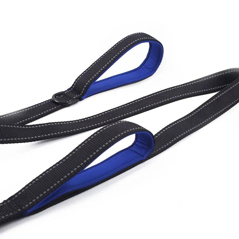Dog Leashes Outdoor Travel Dog Training Chain Heavy Duty Double Handle Lead for Greater Control Safety Training Dual Handle