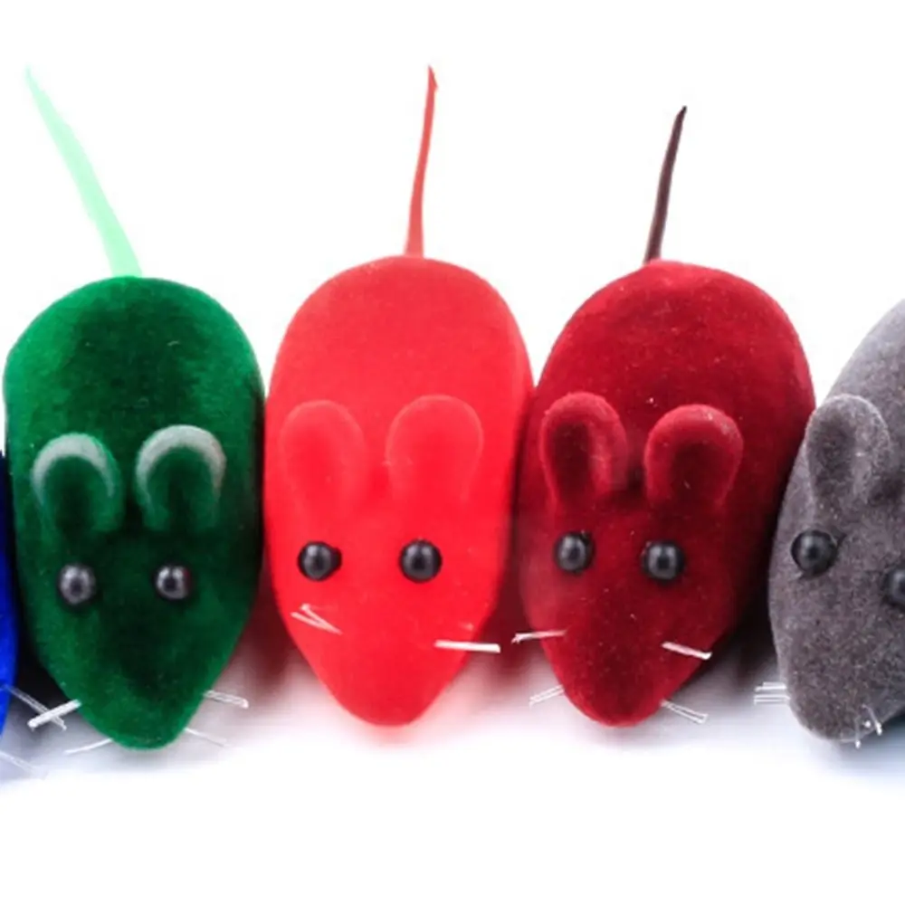 Rubber Cat Toy New Sound Mouse Model Kitten Interactive Toy Playing Teasing Plush Cat Teaser Toy Pet