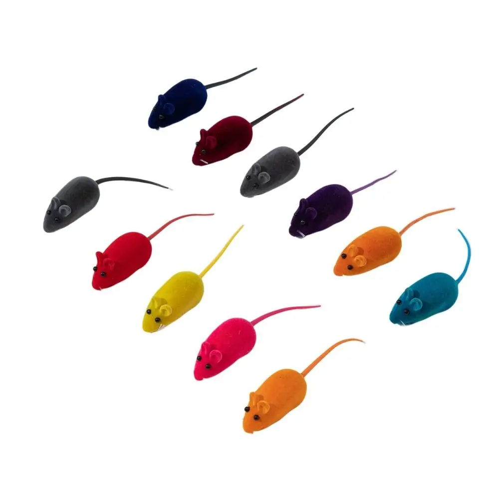 Rubber Cat Toy New Sound Mouse Model Kitten Interactive Toy Playing Teasing Plush Cat Teaser Toy Pet