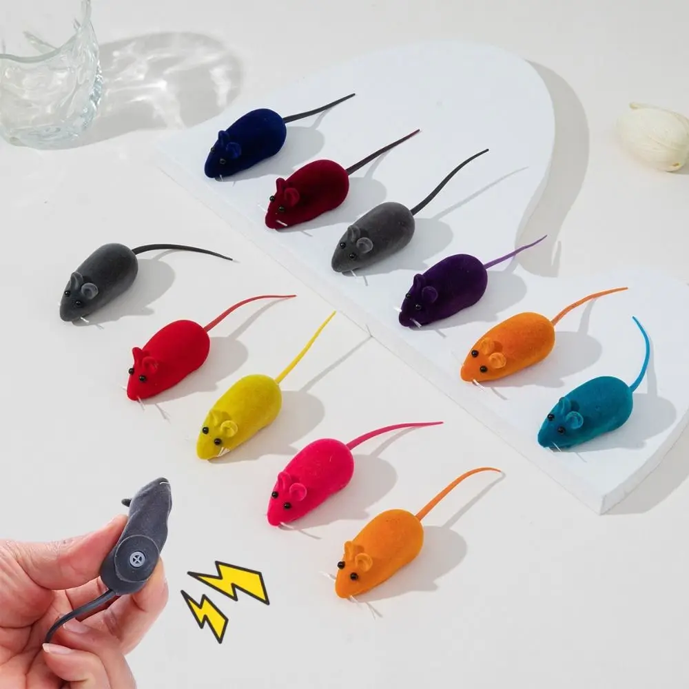 Rubber Cat Toy New Sound Mouse Model Kitten Interactive Toy Playing Teasing Plush Cat Teaser Toy Pet