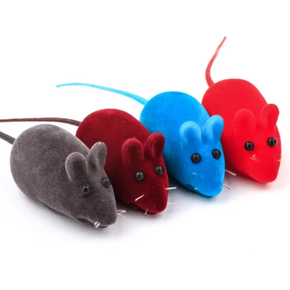 Rubber Cat Toy New Sound Mouse Model Kitten Interactive Toy Playing Teasing Plush Cat Teaser Toy Pet