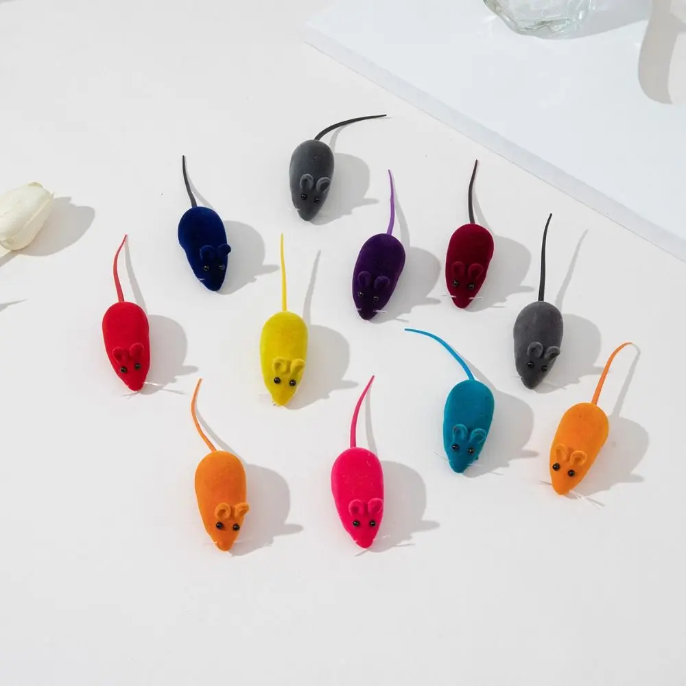 Rubber Cat Toy New Sound Mouse Model Kitten Interactive Toy Playing Teasing Plush Cat Teaser Toy Pet