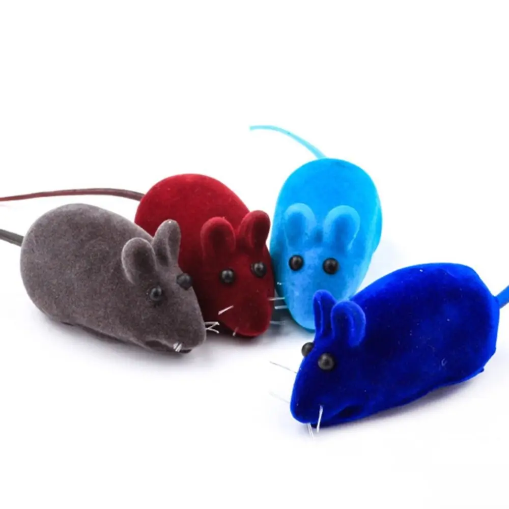 Rubber Cat Toy New Sound Mouse Model Kitten Interactive Toy Playing Teasing Plush Cat Teaser Toy Pet