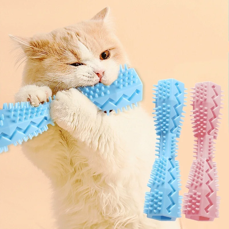 Resistant Bite Resistant Pet Toy Toothbrush Bone Sturdy Dog Toy Interactive Puppy Game Toy Dog Bone Rubber Puppy Chew Toy Dog