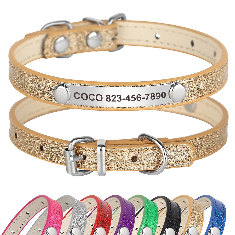 Personalized Cat ID Collar Anti-lost Puppy Cats Name Collars Custom Pet ID Name Tag Collars For Small Dogs Cats Bell Accessories
