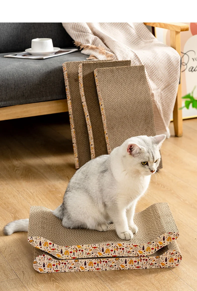 Cat Toys Pet Cat Scratching Board Corrugated Cardboard Pad Grinding Nails Interactive Protecting Furniture Cats Scratcher Toy