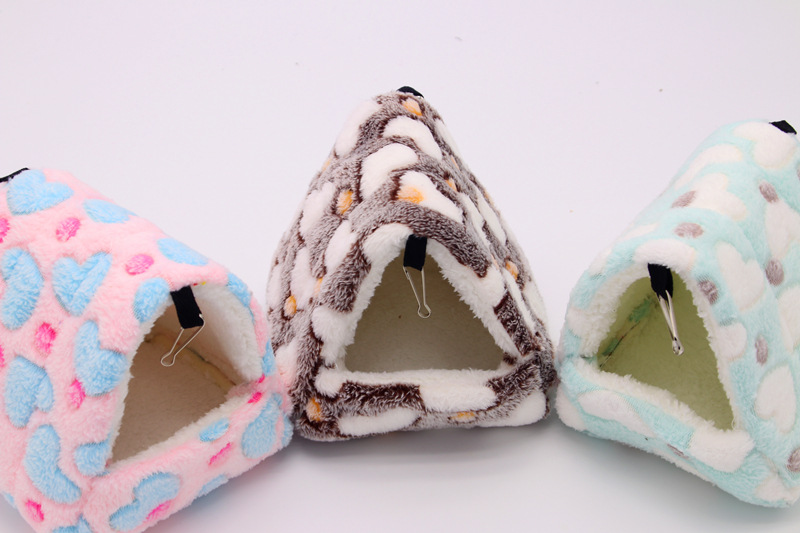Random Color Cute Hamster House Winter Thickening Warm Soft Beds Small Animal Nest for Hamster Rabbit Squirrel Pet Mini Cage