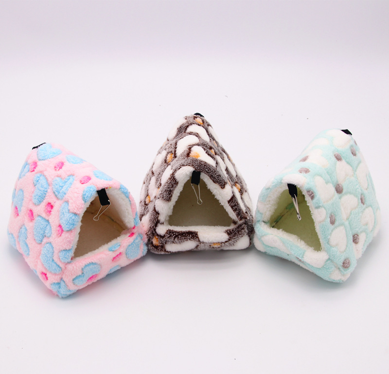 Random Color Cute Hamster House Winter Thickening Warm Soft Beds Small Animal Nest for Hamster Rabbit Squirrel Pet Mini Cage