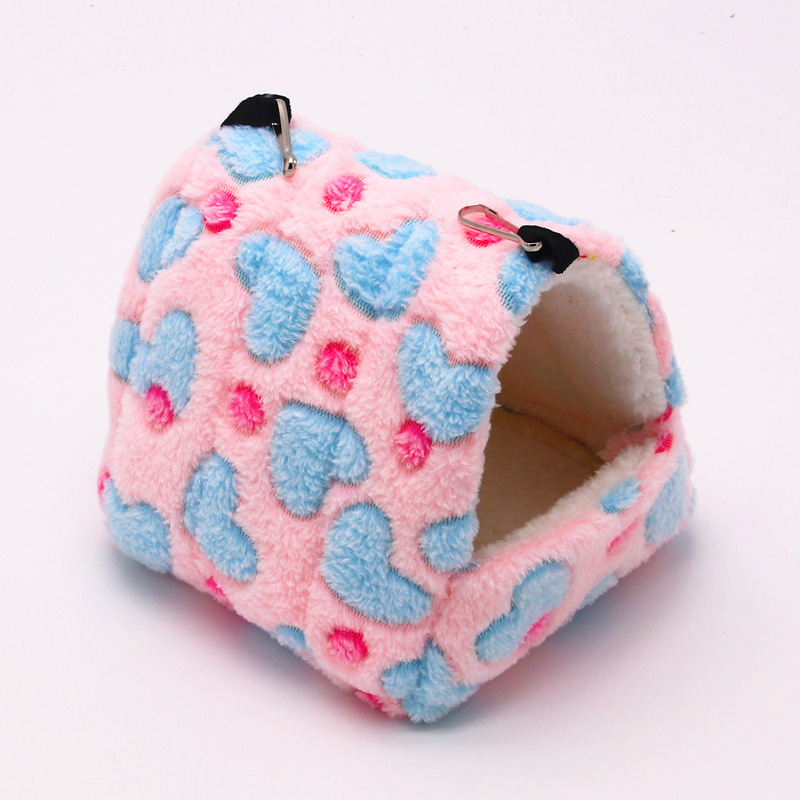 Random Color Cute Hamster House Winter Thickening Warm Soft Beds Small Animal Nest for Hamster Rabbit Squirrel Pet Mini Cage