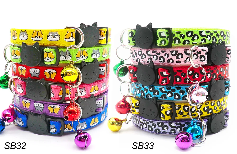 100Pcs Collar for Dogs Cat Necklace Training Choker Neck Personalized Cartoon Printed Dog Id Tag Accessories Anti-lost
