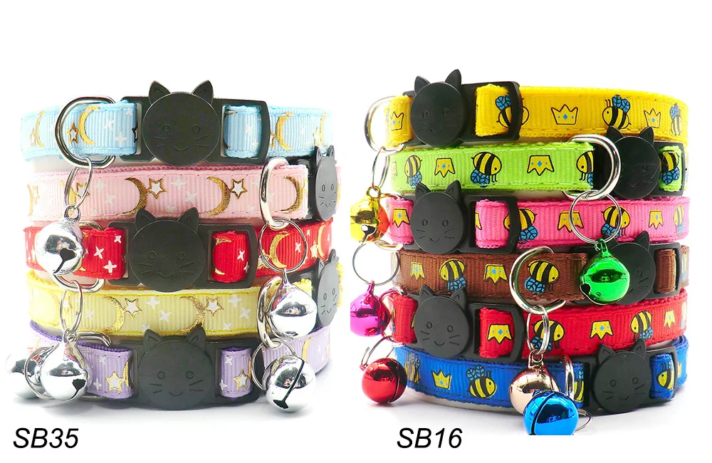 100Pcs Collar for Dogs Cat Necklace Training Choker Neck Personalized Cartoon Printed Dog Id Tag Accessories Anti-lost