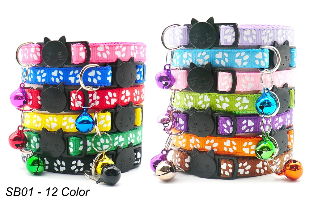 100Pcs Collar for Dogs Cat Necklace Training Choker Neck Personalized Cartoon Printed Dog Id Tag Accessories Anti-lost