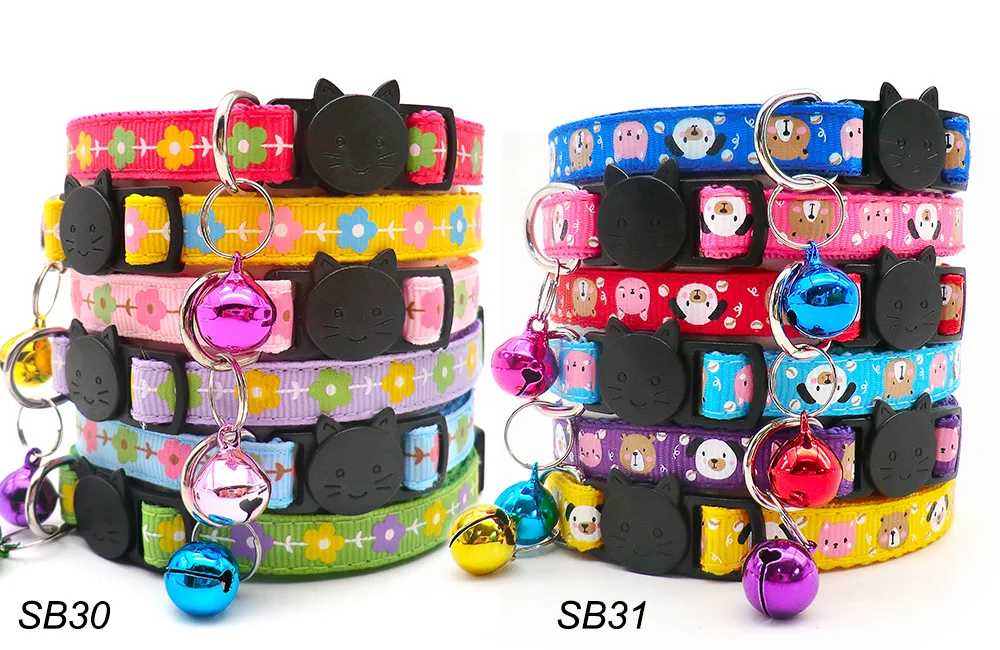 100Pcs Collar for Dogs Cat Necklace Training Choker Neck Personalized Cartoon Printed Dog Id Tag Accessories Anti-lost