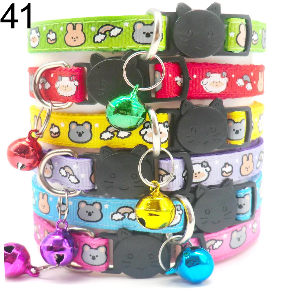 100Pcs Collar for Dogs Cat Necklace Training Choker Neck Personalized Cartoon Printed Dog Id Tag Accessories Anti-lost