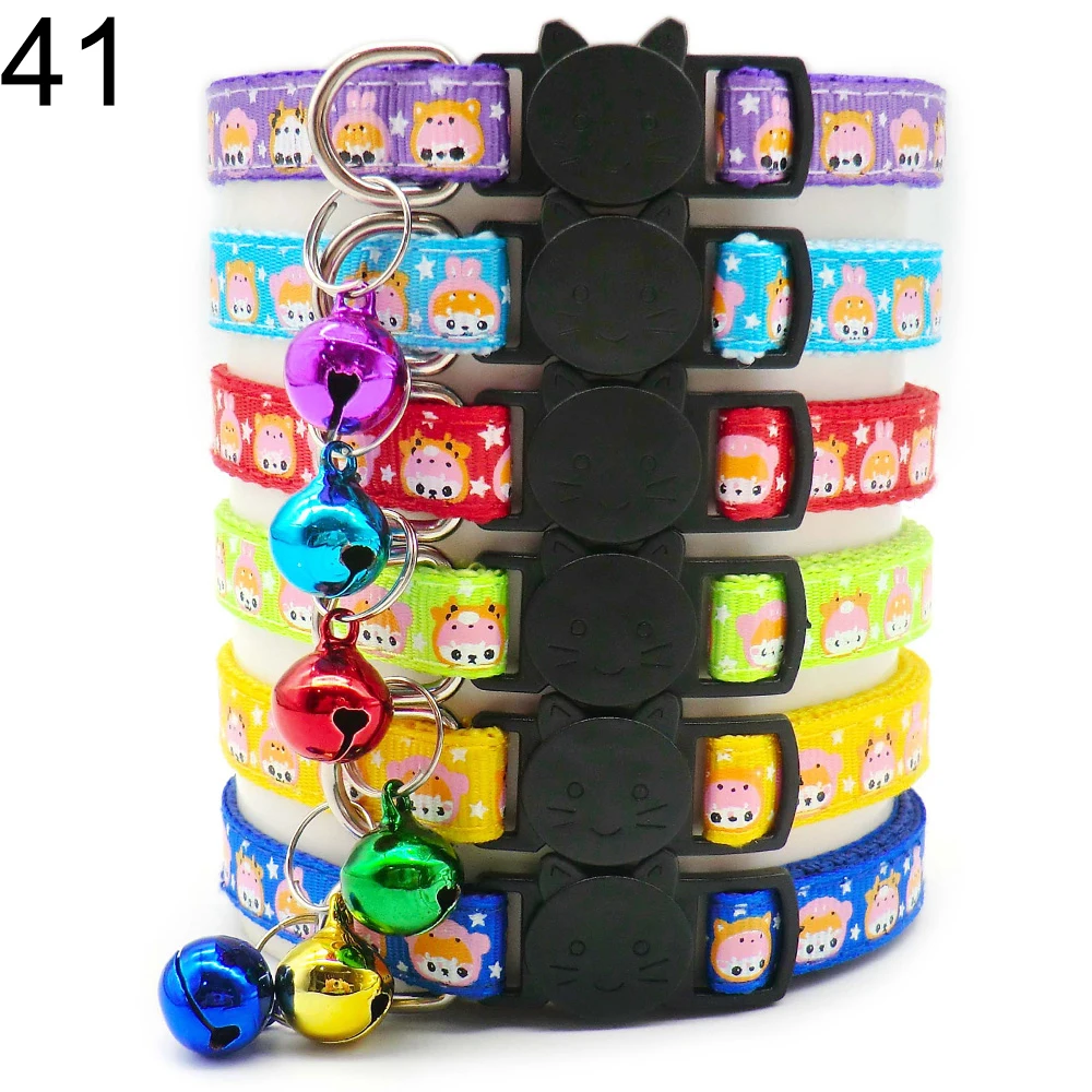 100Pcs Collar for Dogs Cat Necklace Training Choker Neck Personalized Cartoon Printed Dog Id Tag Accessories Anti-lost
