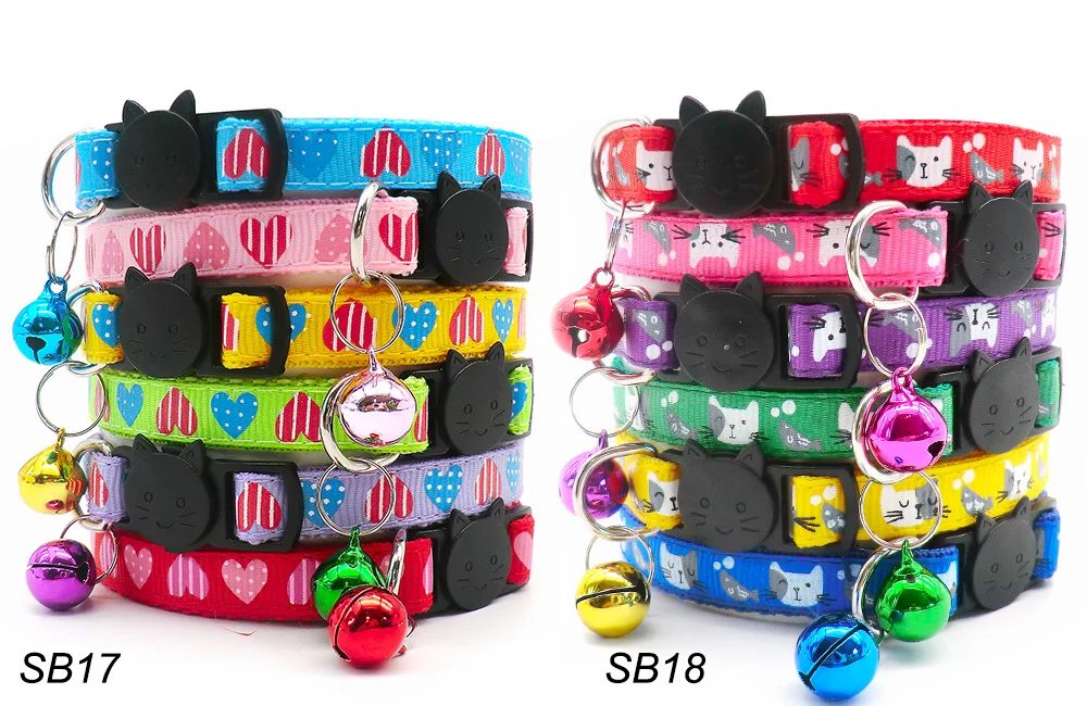 100Pcs Collar for Dogs Cat Necklace Training Choker Neck Personalized Cartoon Printed Dog Id Tag Accessories Anti-lost