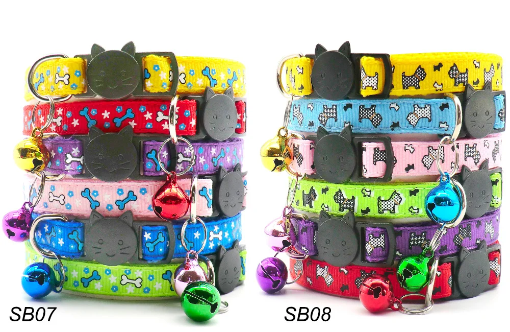 100Pcs Collar for Dogs Cat Necklace Training Choker Neck Personalized Cartoon Printed Dog Id Tag Accessories Anti-lost