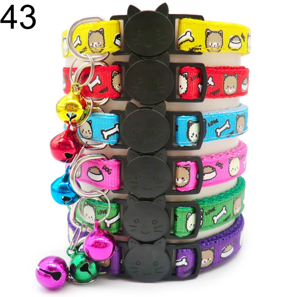 100Pcs Collar for Dogs Cat Necklace Training Choker Neck Personalized Cartoon Printed Dog Id Tag Accessories Anti-lost