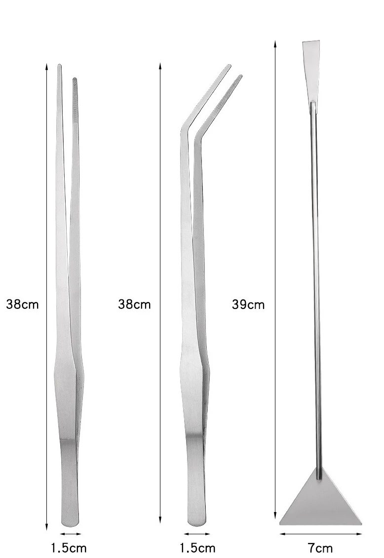35cm Overlength Large Water Grass Trimmer Stainless Steel Scissors Tweezers Fish Tank Landscape Straight Curved Shears