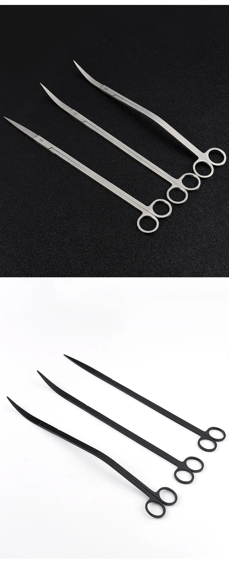 35cm Overlength Large Water Grass Trimmer Stainless Steel Scissors Tweezers Fish Tank Landscape Straight Curved Shears