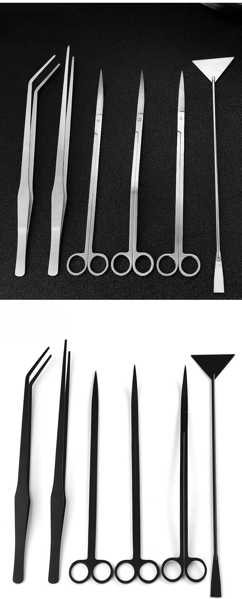 35cm Overlength Large Water Grass Trimmer Stainless Steel Scissors Tweezers Fish Tank Landscape Straight Curved Shears