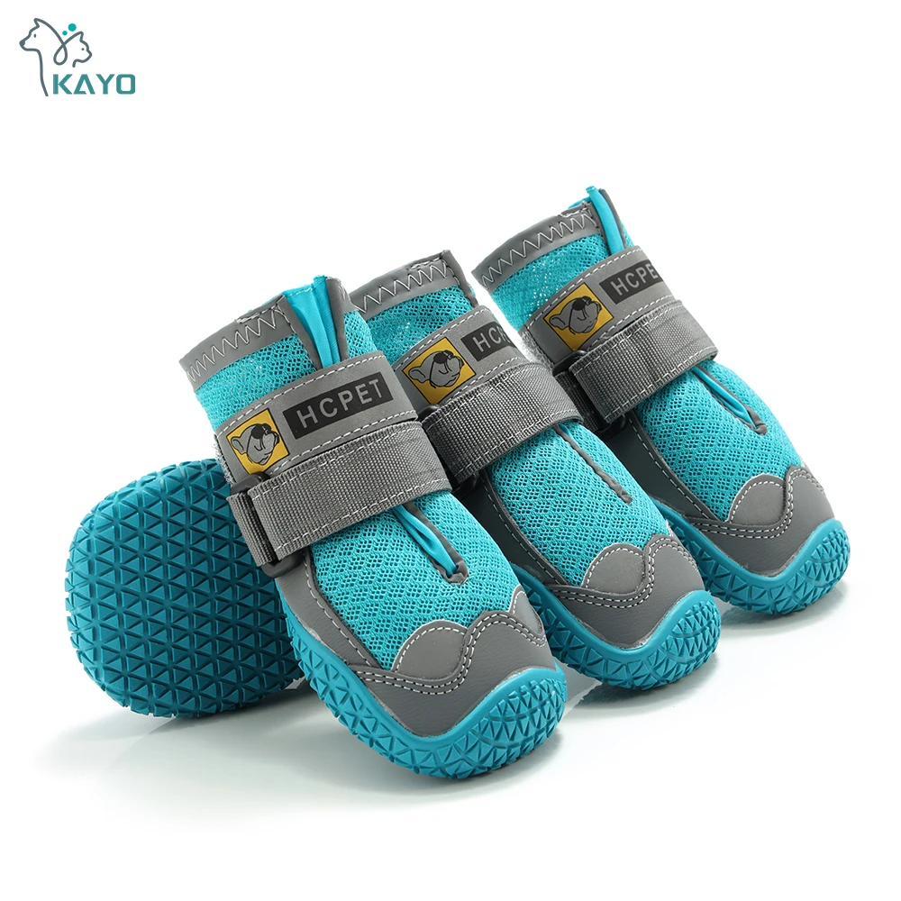 4pcs/set Pet Dog Shoes Reflective Waterproof Dog Boots Warm Snow Rain Pets Booties Anti-slip Socks Footwear For Medium Large Dog