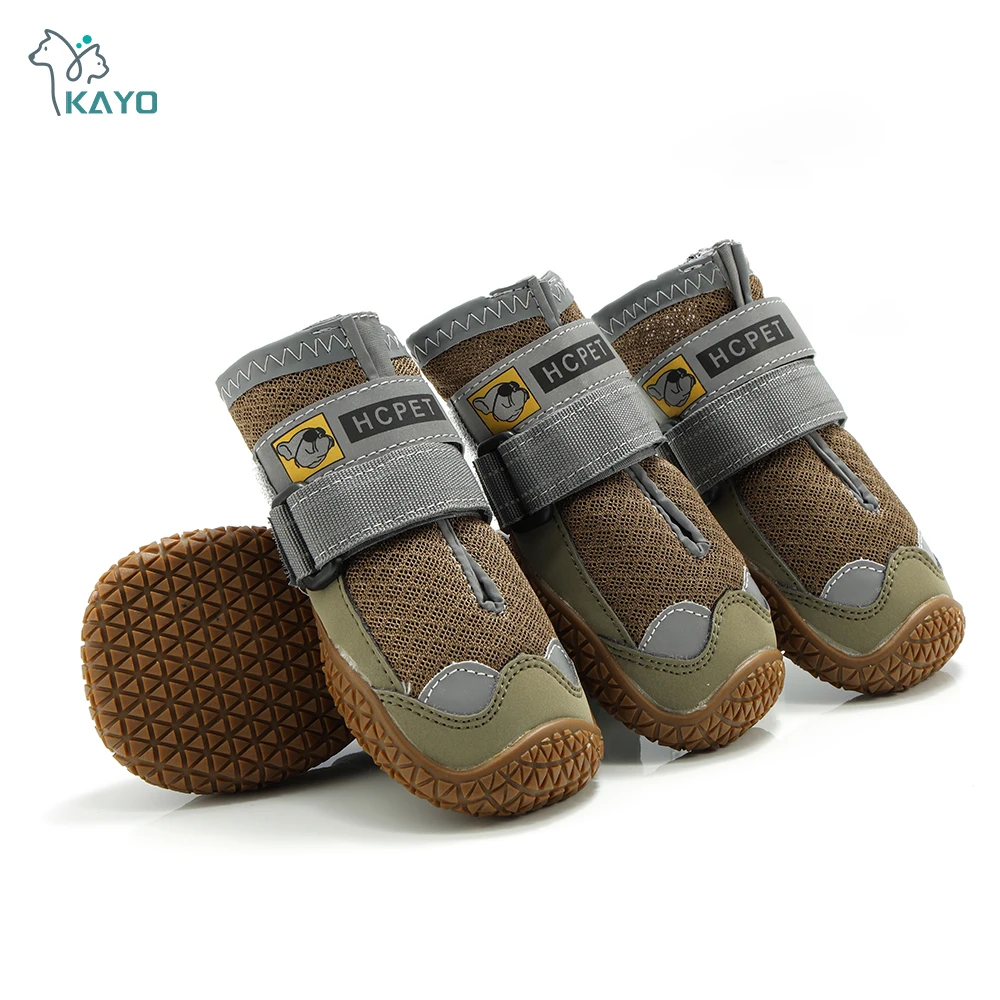 4pcs/set Pet Dog Shoes Reflective Waterproof Dog Boots Warm Snow Rain Pets Booties Anti-slip Socks Footwear For Medium Large Dog