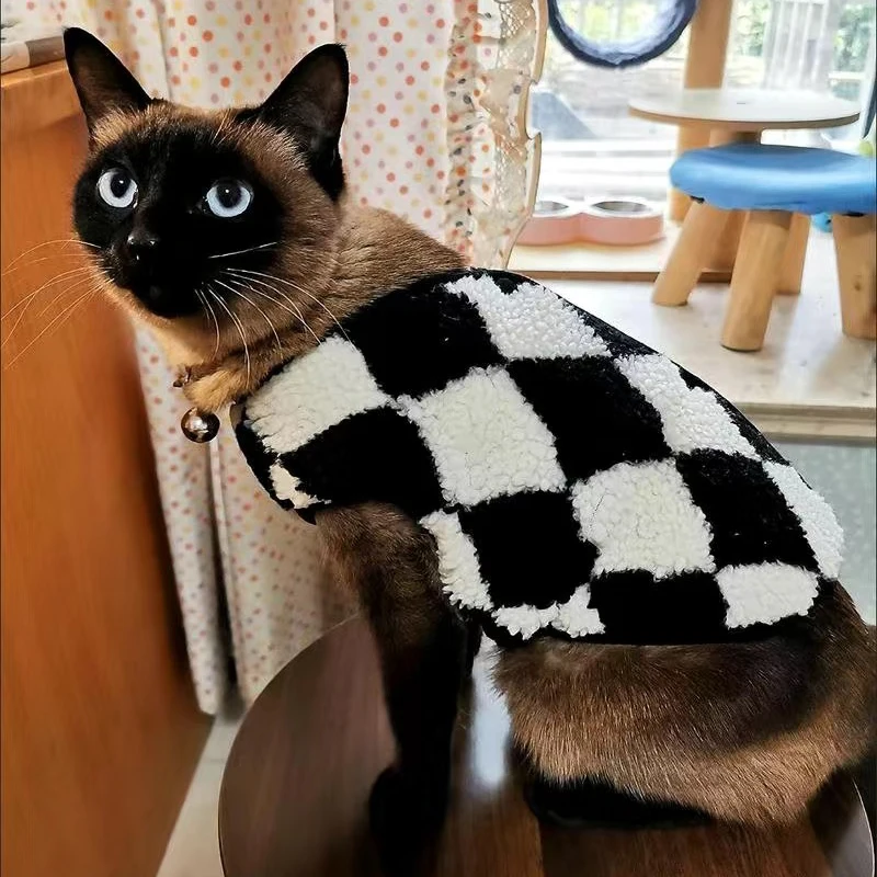 Fashion Sphynx Cat Sweater Cardigan for Cats Gotas Winter Warm Pet Fleece Clothes Garfield Katten Dog Jackets Mascotas Clothing