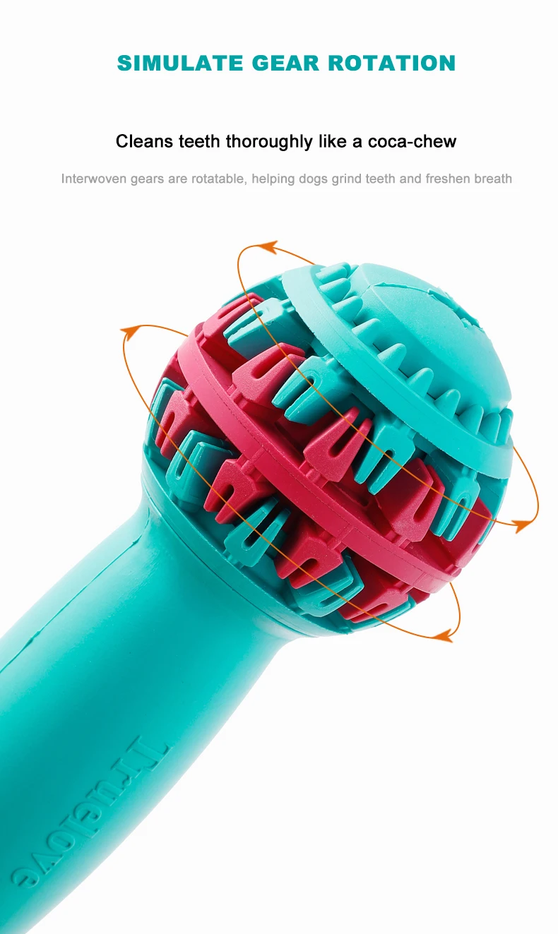 Truelove Pet Super Durable Leak-proof Treat Dispenser Dog Toy Dumbbell Slow Feeder IQ Training Playing Teething Dog TLT2606