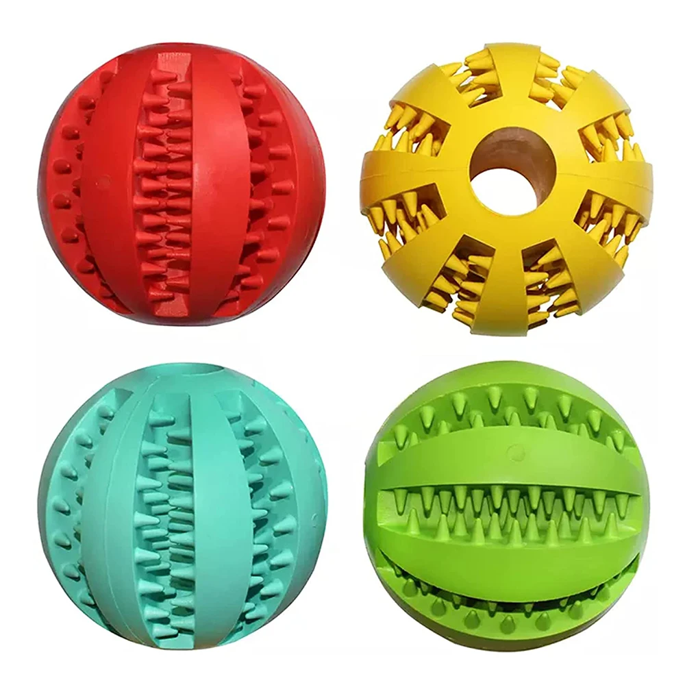 New Pet Dog Toy Interactive Rubber Balls for Small Large Dogs Puppy Cat Chewing Toys Pet Tooth Cleaning Indestructible Dog Ball