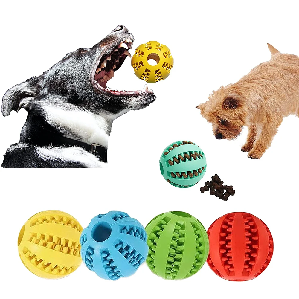 New Pet Dog Toy Interactive Rubber Balls for Small Large Dogs Puppy Cat Chewing Toys Pet Tooth Cleaning Indestructible Dog Ball