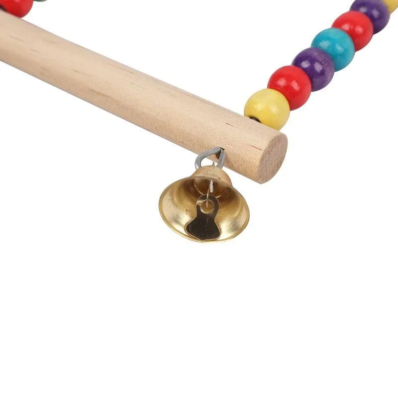 Pet Toy Bird Swing Toys Parrot Wooden Swing Stand Parrot Toy Bird Toy Pet Supplies accesorios para pájaros(S:12x15cm/ L:18*22cm)