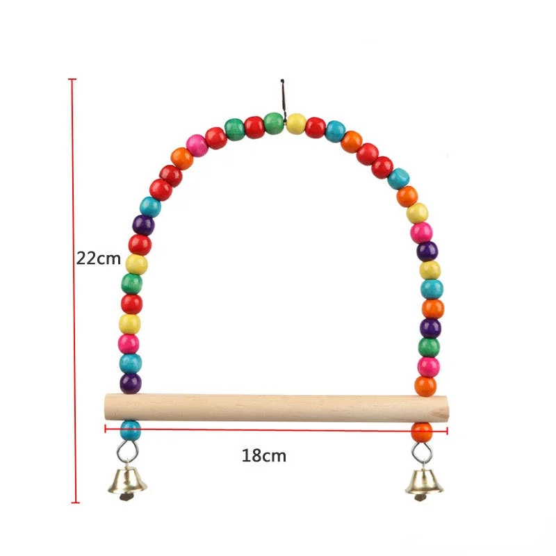 Pet Toy Bird Swing Toys Parrot Wooden Swing Stand Parrot Toy Bird Toy Pet Supplies accesorios para pájaros(S:12x15cm/ L:18*22cm)