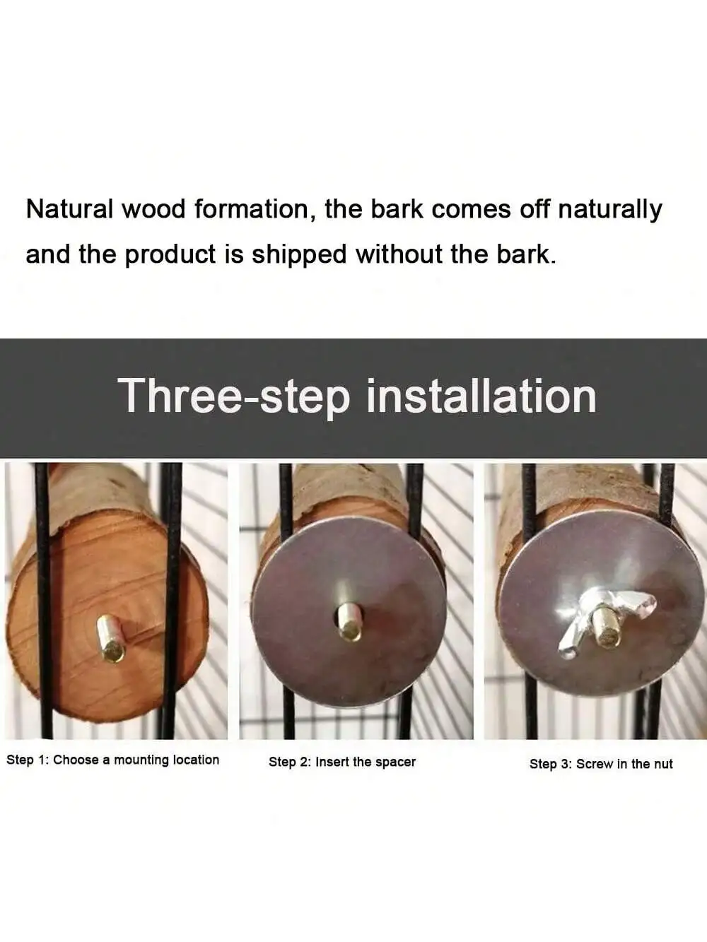 Natural Parrot Wood Fork Branch Perch Bird Cage Hanging Swing Bird Standing Branches Toys Birdcage Accessoriess