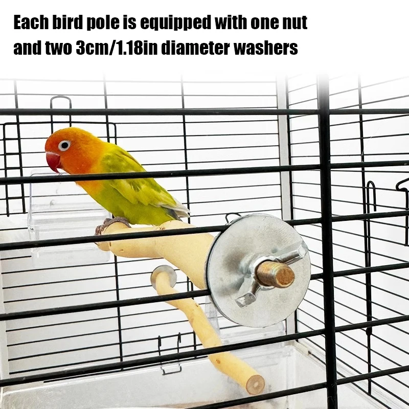Natural Parrot Wood Fork Branch Perch Bird Cage Hanging Swing Bird Standing Branches Toys Birdcage Accessoriess