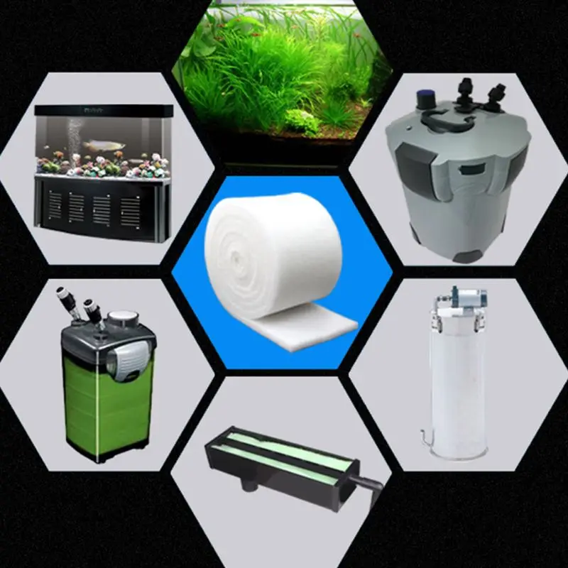 Fish Tank Filter Media Pad, Water Polishing Pad for Aquarium, Cut to Fit for Fresh Water, Salt Terrariums for Pon