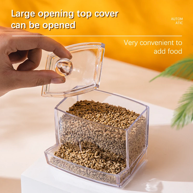 Rutin Chicken Automatic Food Feeder Large Capacity Anti-overturning Food Box Poultry Feeding Supplies Clear Food Dispenser