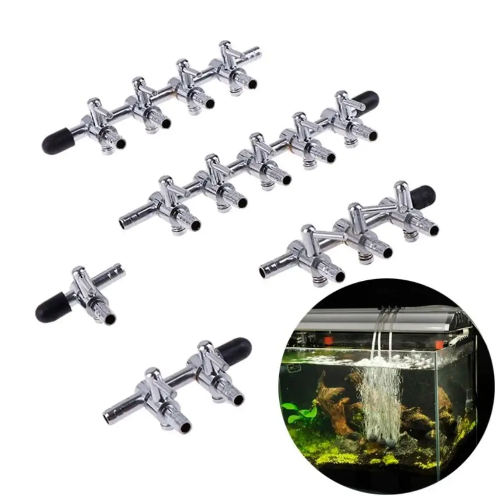 1 2 3 4 5 Way Aquarium Air Splitter Valve Fish Tank Air Pump Flow Splitter Distributor Pump Valve Tap Lever Control Switch Valve