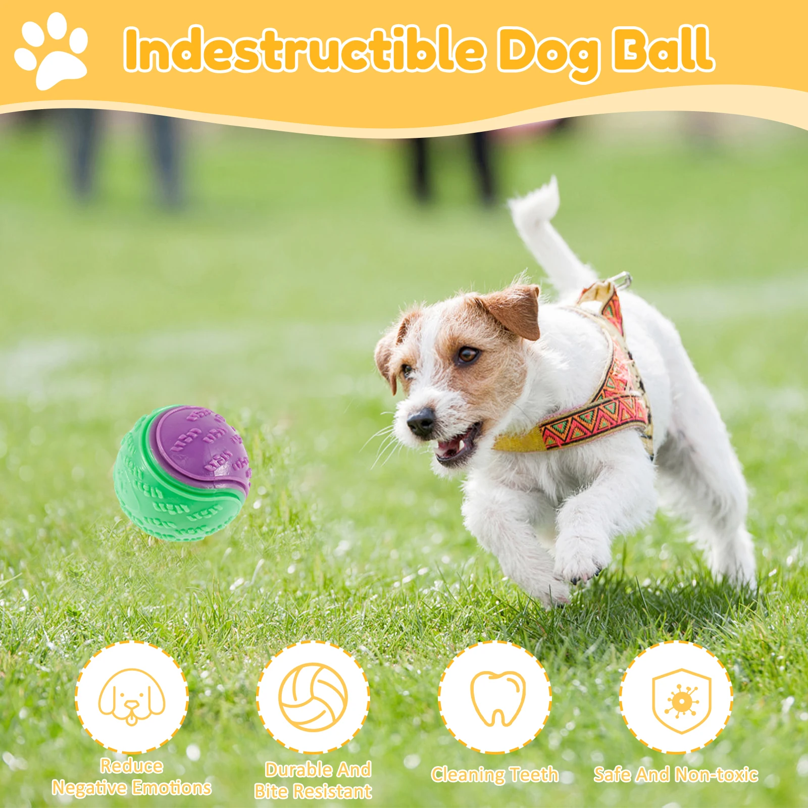 6Pcs Squeaky Balls Toys Dogs Interactive Toys TPR Dog Chew Toy for Dog Pet Teeth Cleaning Bite Resistance Pet Supplies