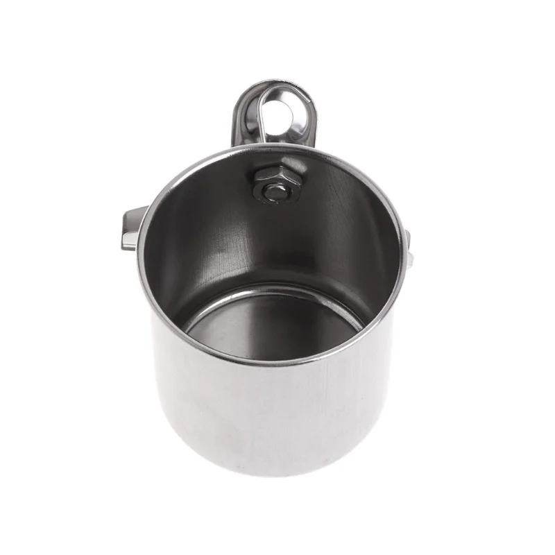 Stainless Steel Birds Parrot Feeder Round Aviary Pet Food Water Feeding Bowl