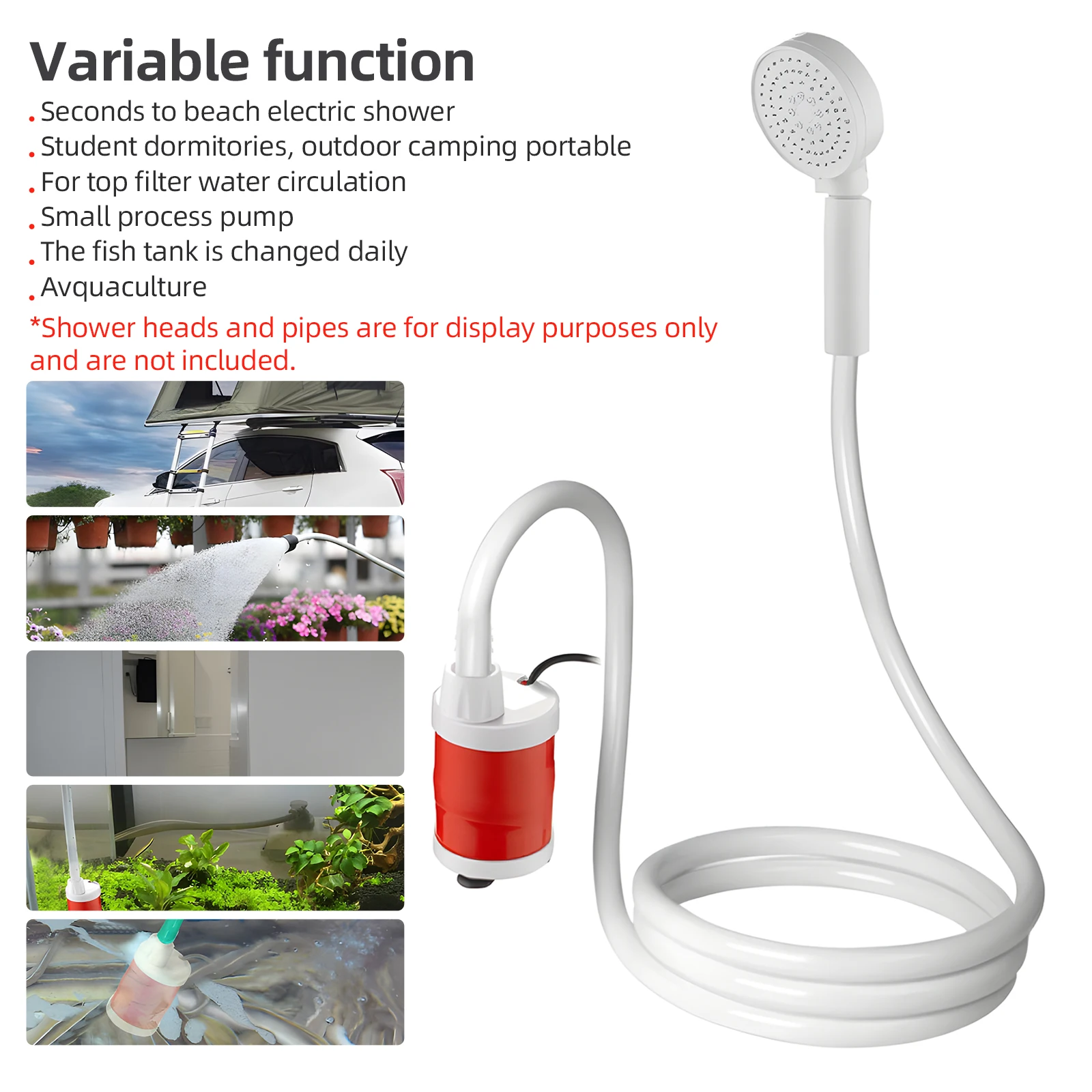 DC12V 20W Submersible Water Pump High Lift 20FT Fountain Pump High Flow Brushless DC Pump for Home Pond Fish Tank Fountain
