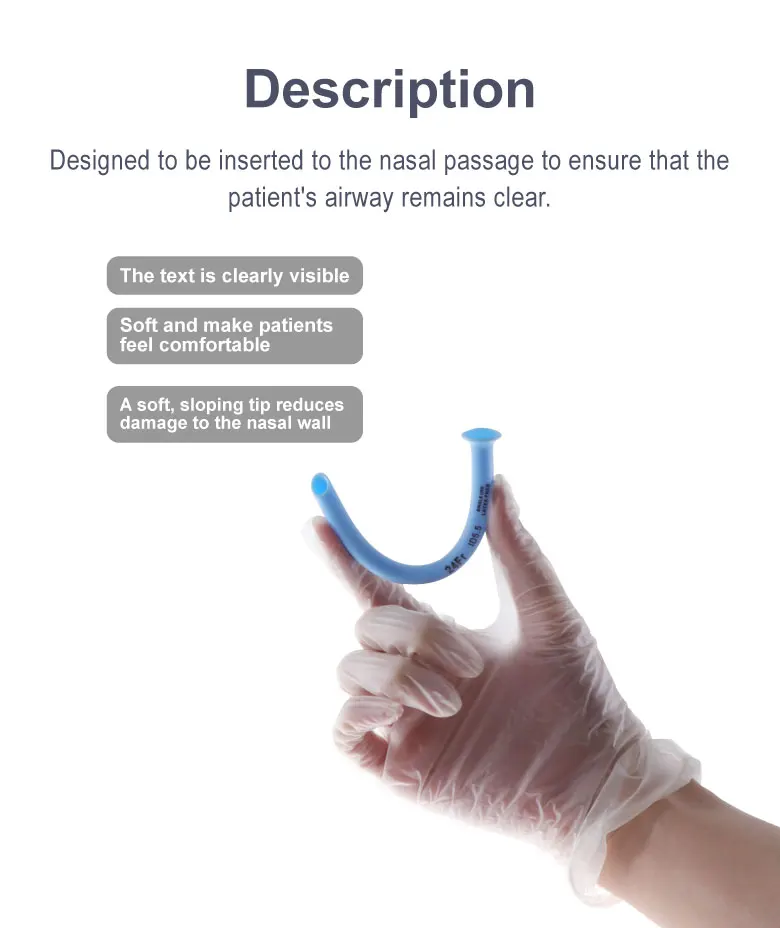 Disposable Nasopharyngeal Airway Nasal Pharyngeal Duct Respiratory Gas Guide Tube First Aid Emergency 3.0-8.5mm 5Pcs/10Pcs/20Pcs